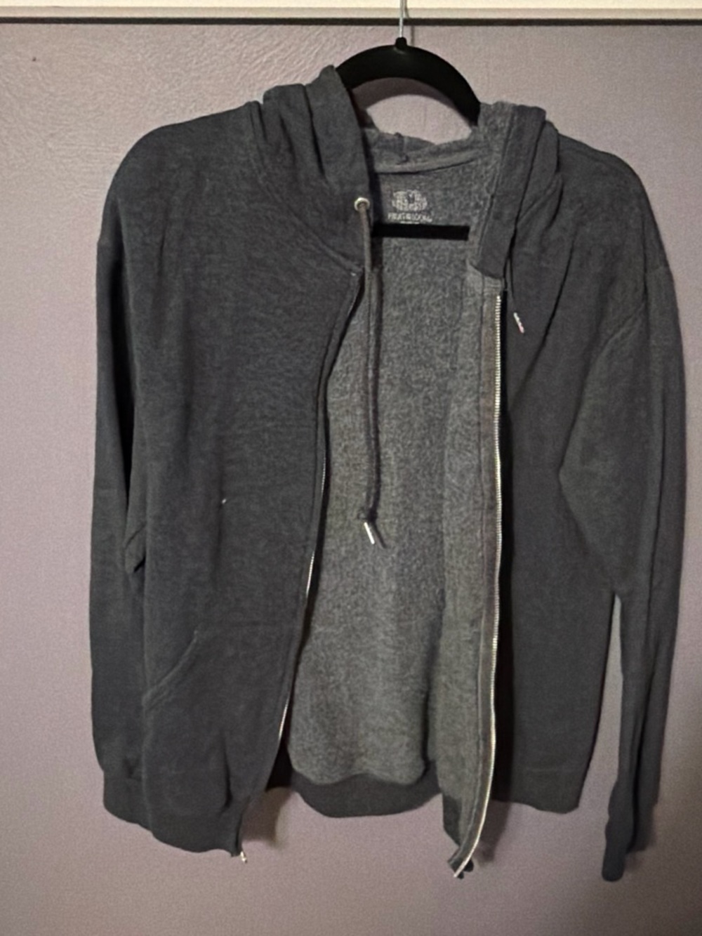 Fruit of the Loom Men's Dark Gray Full-Zip Hoodie Sweater